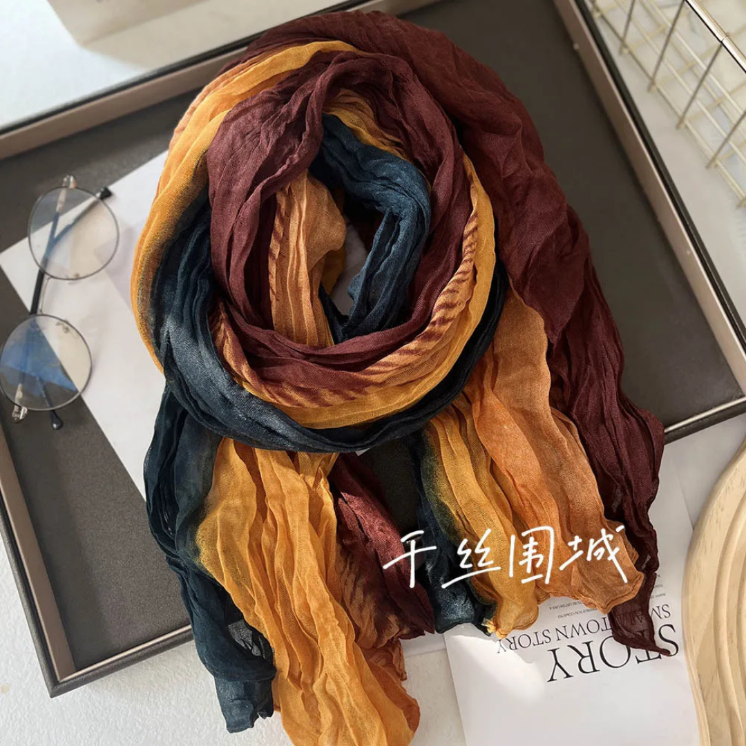 Cotton Gradient Blue Scarf