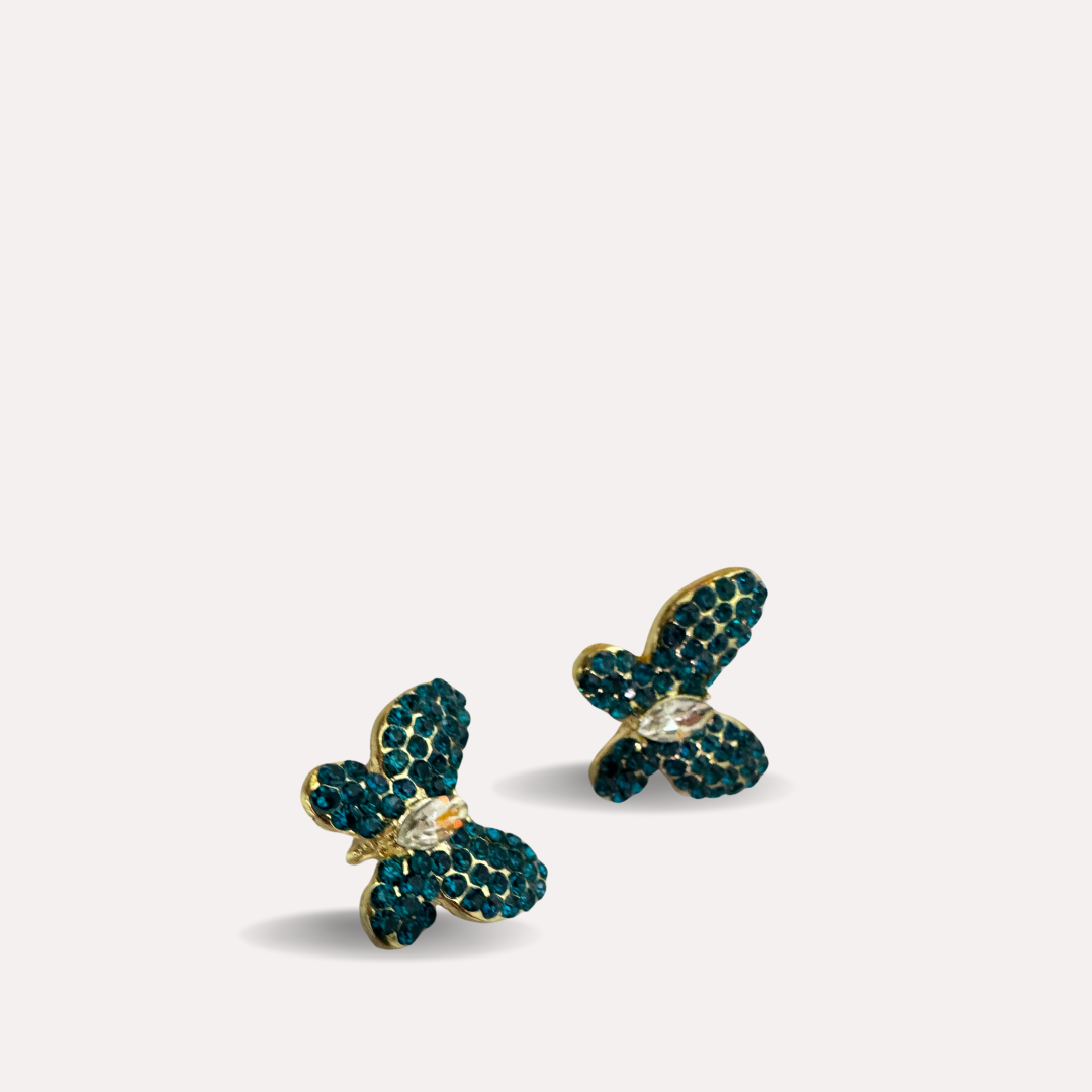 Shoe Trims - Butterfly (Blue, Lime and Dark Green)