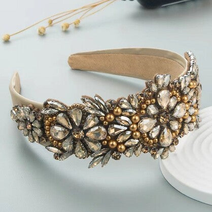 Ms Jane - Colorful Glass Flower Rhinestone Headband