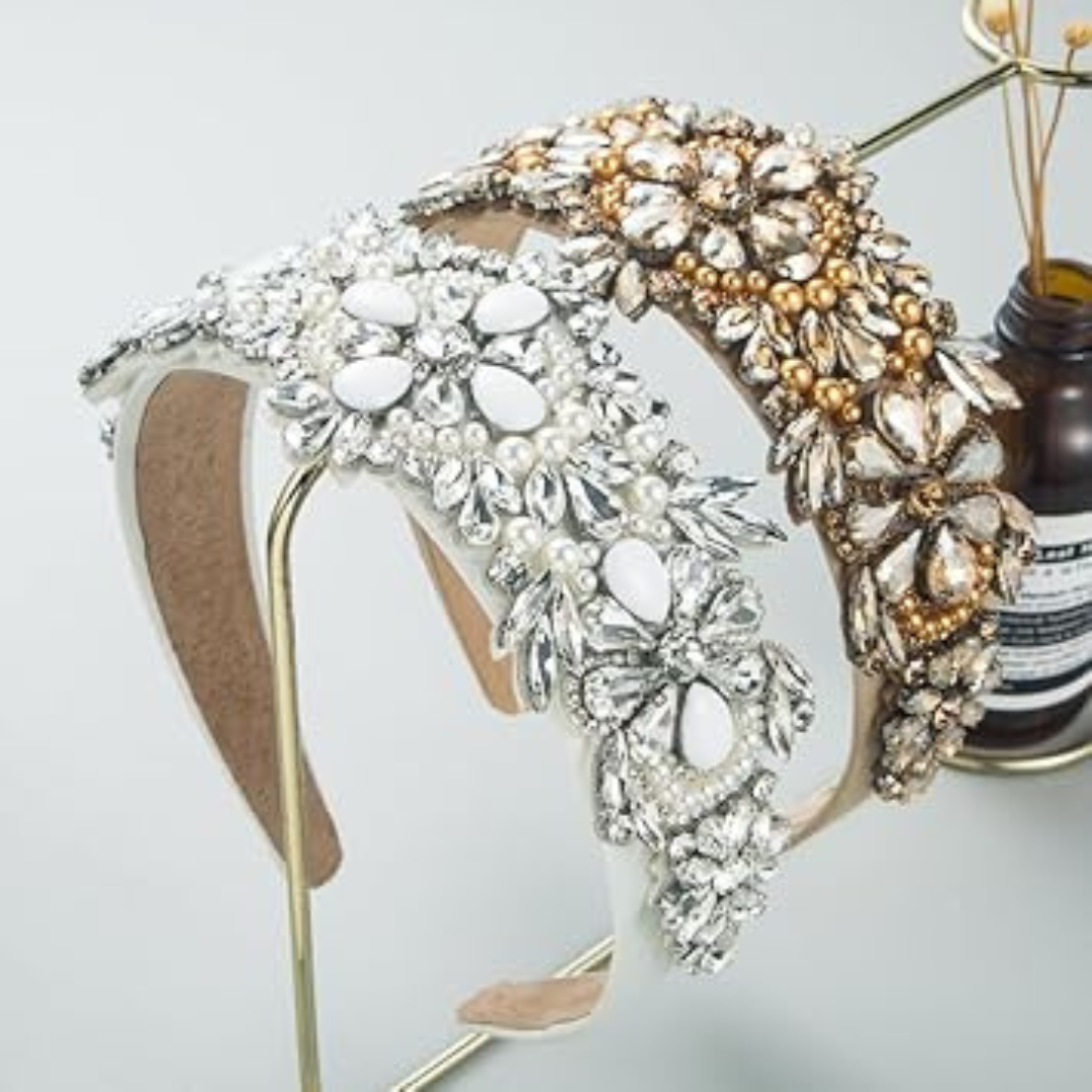 Ms. Lilly - Silver Jeweled Statement Headband