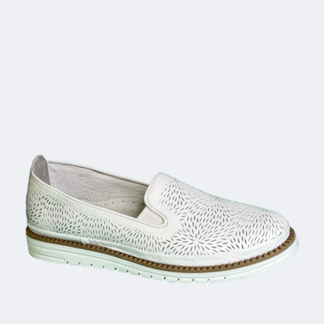 Via Nova - Drill - Flat Shoes - White