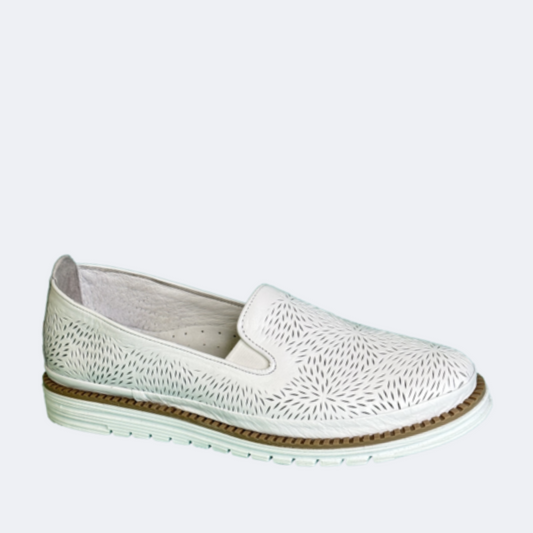 Via Nova - Drill - Flat Shoes - White